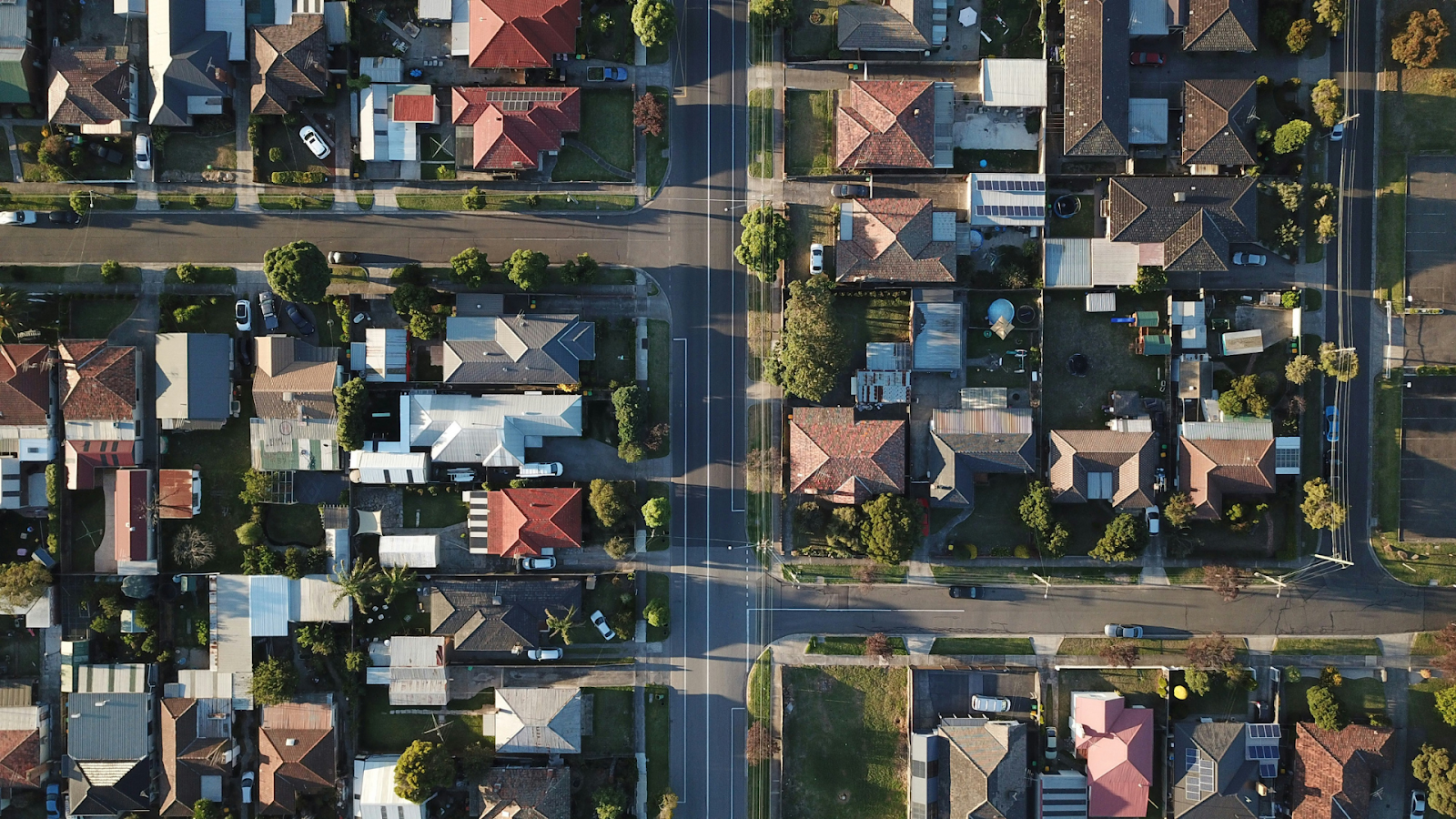 Aerial View Of A Neighborhood Subdivision