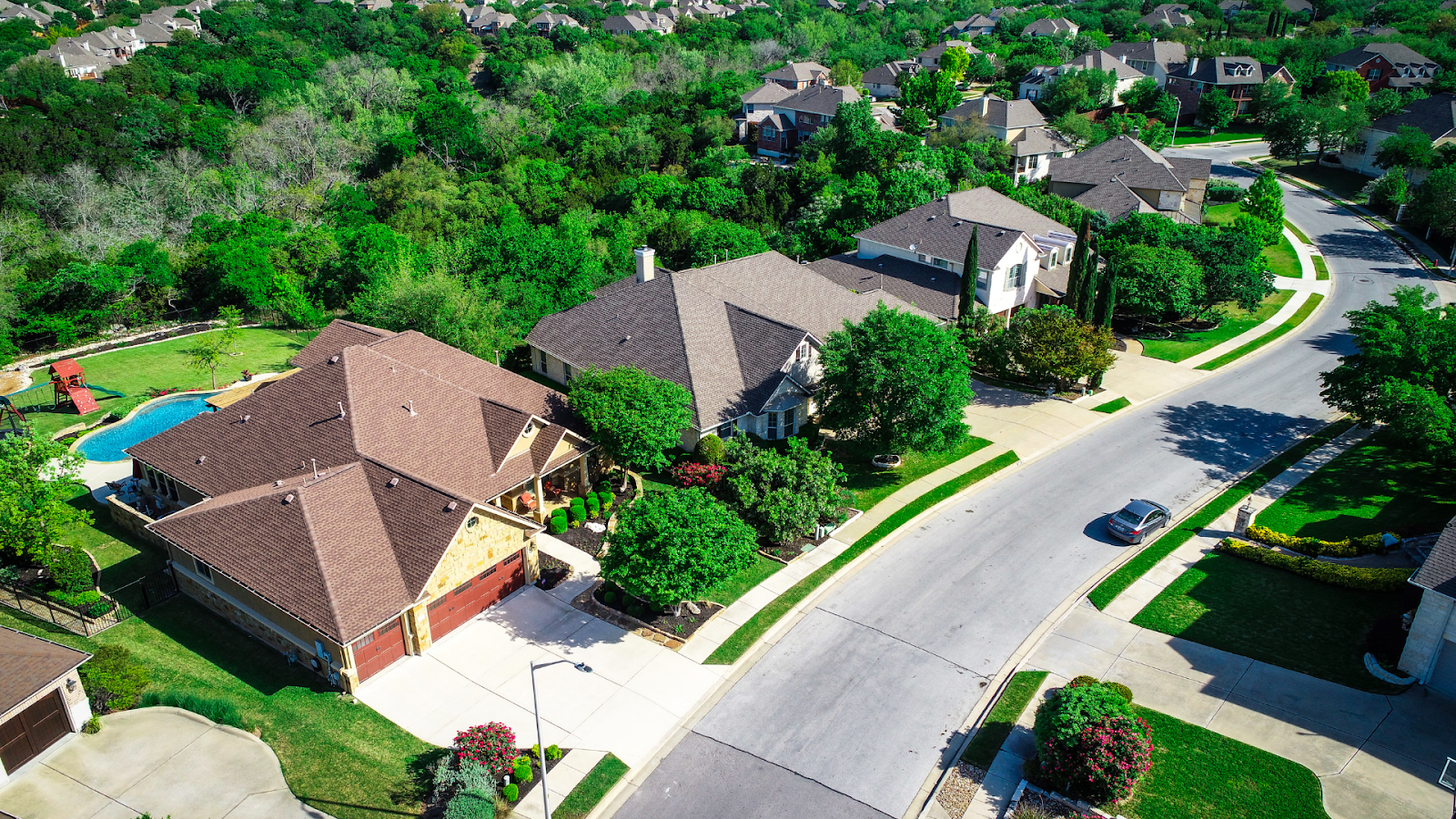 Aerial View Of Austin Real Estate And Neighborhood Development
