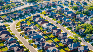 Aerial View Of Residential Neighborhood In San Antonio, Texas.