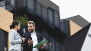 Real estate agent on a meeting